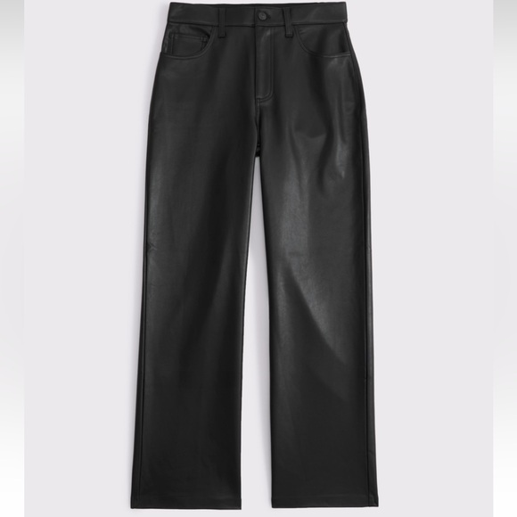 Abercrombie & Fitch Pants - Abercrombie & Fitch 90s Straight Black Faux Leather Pants